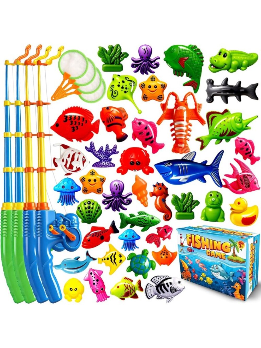 Magnetic Fishing Toy Set for Kids | Outdoor Water Table & Bathtub Fun, Ages 3-8